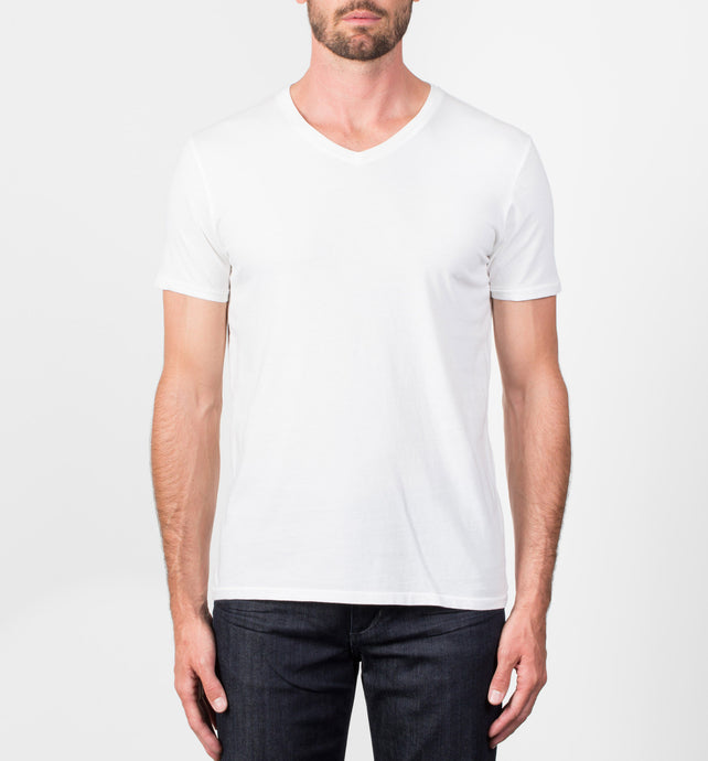 Supima V Neck Tee | White